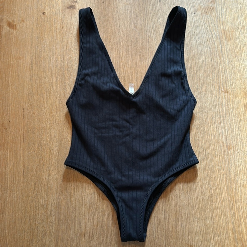 Sleek Black One-piece bathing suit